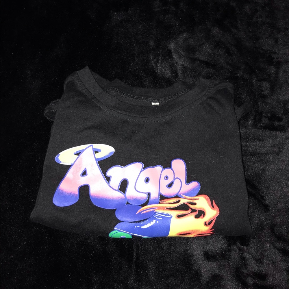 Black crop top from shein no flaws or holes(FREE)